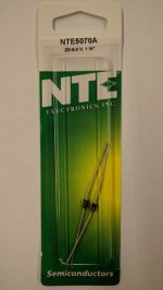 NTE5070A Zener Diode 6.0V 1W, DO-41/DO-15 (2Pk)