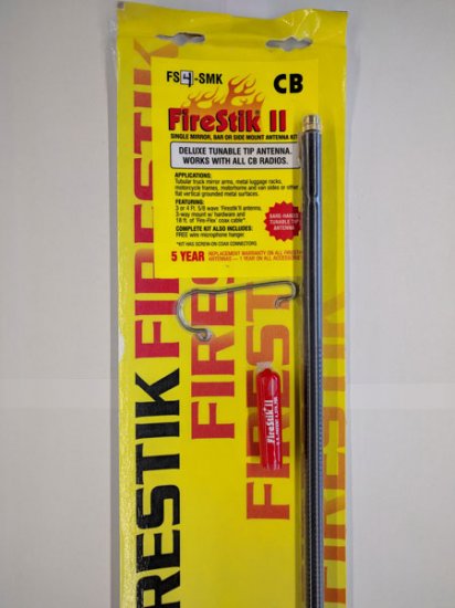 Firestik2 4Ft Black Single CB Antenna Kit, No Spring