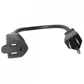 1Ft 16AWG Power Cord Extension - NEMA 5-15R to NEMA 5-15P