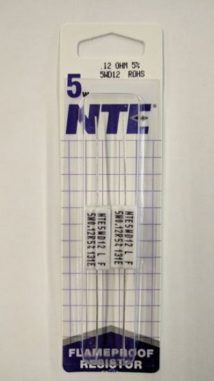 0.12 Ohm 5W Cerment Power Wirewound Resistor (2Pk) 5% Tolerance