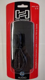 5Ft Headphone Extension Cable 3.5mm TRS to 3.5mm TRS