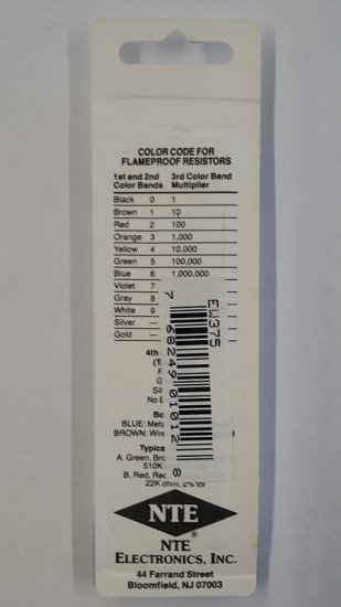 75K Ohm, 1/8W, 2% Metal Film Flameproof Resistor (6Pk)