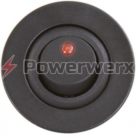Powerwerx Panel Mount Red Switch On-Off SPST 15A 12VDC