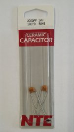 2,000pf/2nf/0.002uf 1000V Ceramic Disc Capacitor (2Pk)