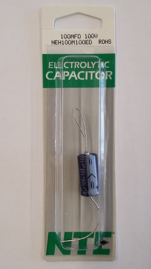 100uf 100V Axial Lead Electrolytic Capacitor