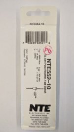 NTE552-10 Si, Rect, Gen Purp, Fast Recov, 600V 1A 200NS (10Pk)