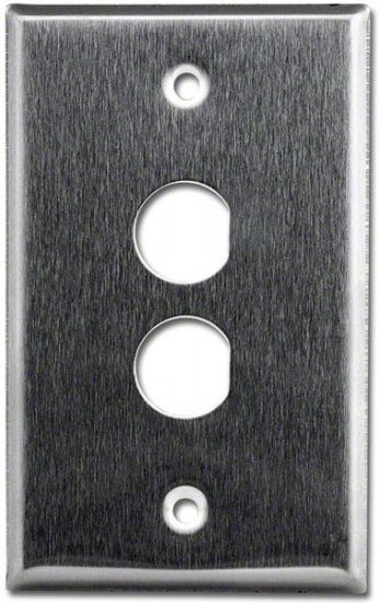 0.75\" D-Shape Dual Hole Stainless Steel Wall Plate