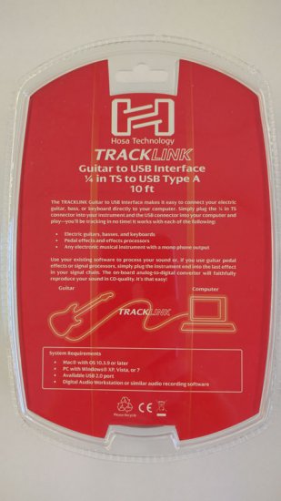TRACKLINK USB Interface, 1/4in TS to USB Type A