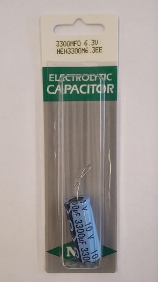 3,300uf 6.3V Axial Lead Electrolytic Capacitor