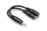 6" Y Cable, 3.5 mm TRSM to Dual 3.5mm TRSF