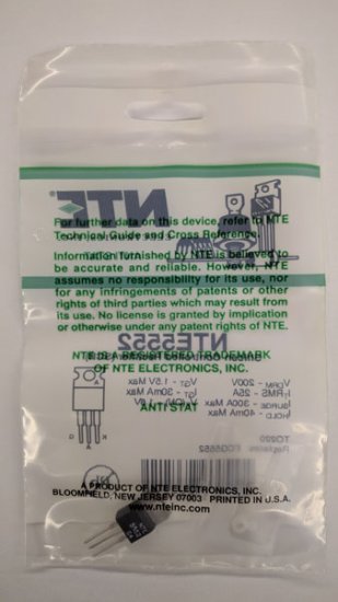 NTE5552 SCR, 200V 25A, TO-220