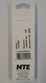 0.5 Amp (500mA) MDA Ceramic Fuse (5Pk) Slow Blow 6x30mm