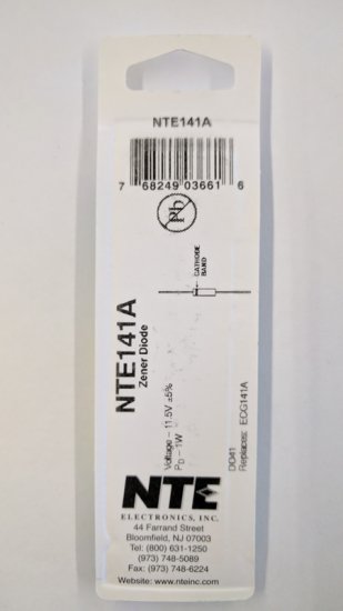 NTE141A Zener Diode (2Pk) 11.5V 1Watt