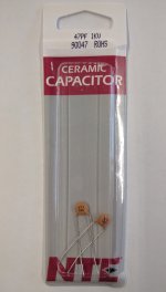 47pf/0.047nf/0.000047uf 1000V Ceramic Disc Capacitor (2Pk)