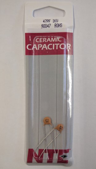 47pf/0.047nf/0.000047uf 1000V Ceramic Disc Capacitor (2Pk)