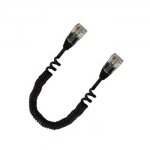 14Ft Black Coiled Data Interconnect Cable (8P8C) For Data Pin1-1