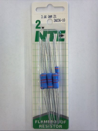 3.6K Ohm 2 Watt Metal Oxide Film Resistor (10Pk) 2% Tolerance