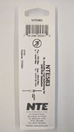 NTE583 Si Rectifier Diode, Schottky, RF Switch, 70V, 15mA