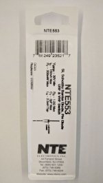 NTE553 Si, Schottky Barrier (Pin) Diode, UHF/VHF Switch