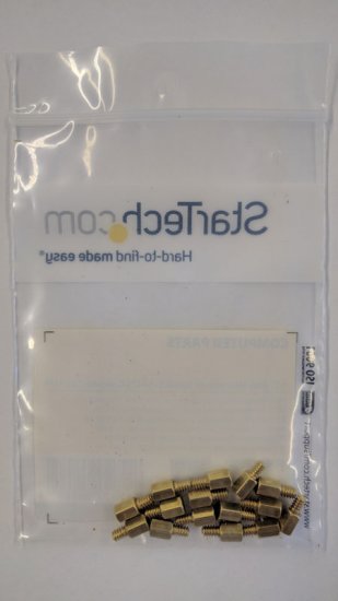 6-32 Brass Motherboard Standoffs for ATX Computer Case - 15 Pack