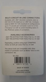 3 Pin 3191 International Mated Pair 0.093" Pins 12A Locking