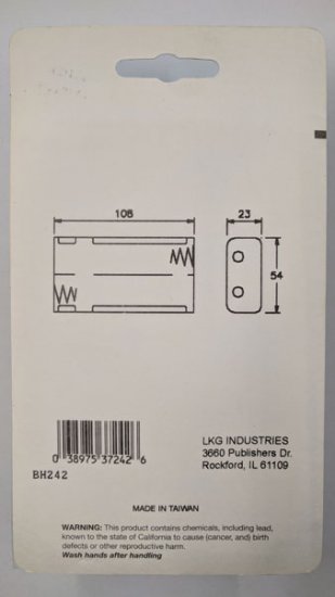 4 "C" Battery Holder (Solder Lug)