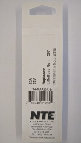 20 Amp Yellow (ATM) Mini-Blade Fuse 32V (5Pk) Fast Acting