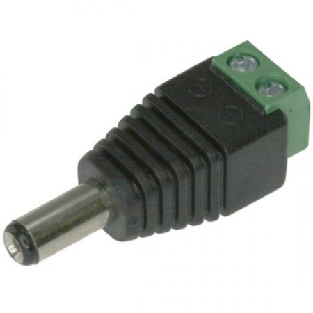 DC Plug (Power Male 2.1 / 5.5mm) to 2-Pin Terminal Adapter