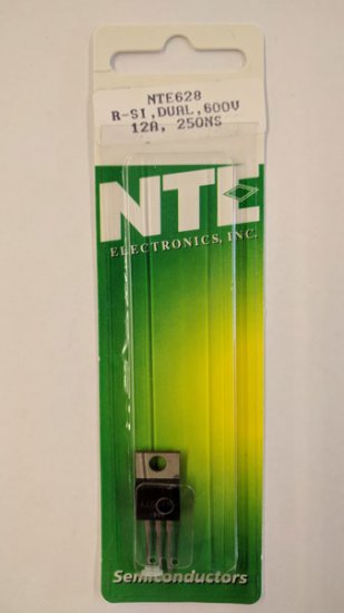 NTE628 Si Rectifier, Dual, Fast Recovery, 600V 12A, 250NS TO-220