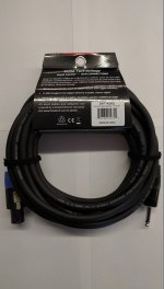 25Ft Pro Speaker Cable REAN Loudspeaker to 1/4in TS 14Awg