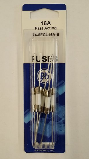 16 Amp (GDA-V) Axial Ceramic Fuse (5Pk) Fast Acting 5x20mm