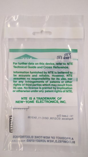 NTE709 IC, TV/FM Sound IF Amplifier