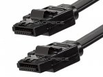 24" Black SATA 6Gbps Cable w/Locking Latch Straight/Straight