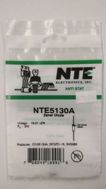 NTE5130A Zener Diode 15.0V 5W Axial Leaded