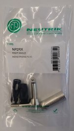 Neutrik NP2RX 1/4" 90° Pro. Phone Plug 2 Pole Nickel Cont/Shell