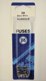 3 Amp (2AG) Fuse (5Pk) Slow Blow 4.5x15mm