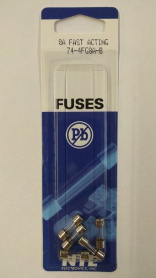 8 Amp (2AG) Fuse (5Pk) Fast Acting 4.5x15mm