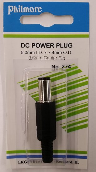Size ? 7.4/5.0/0.6mm Pin Coaxial DC Power Plug Inline w/Strain