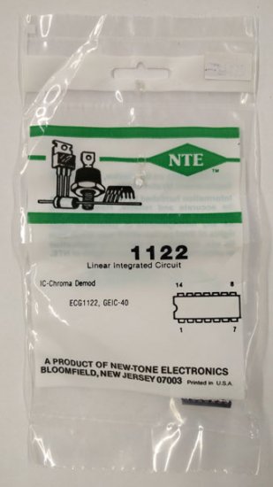 NTE1122 IC, Color TV Chroma Demodulator, 14-Lead DIP