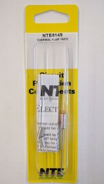 NTE8149 Thermal Fuse 152°C/306°F 15A Axial