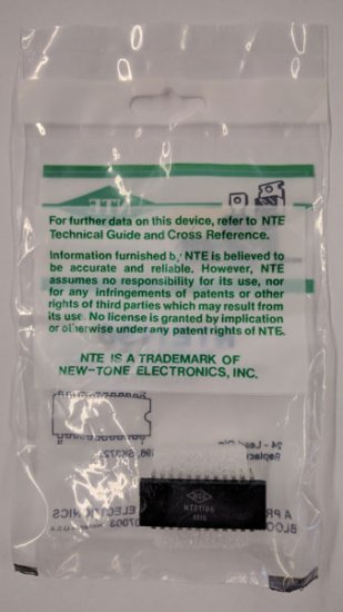 NTE1196 IC, Chroma Processor/Demodulator Color TV, 24-Lead DIP