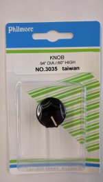 Fluted w/Tapered Skirt Knob - Indicator On Top (0.75" Dia.)