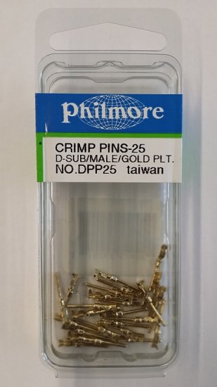 D-Sub Male Crimp Pins (25Pk) Gold Plated