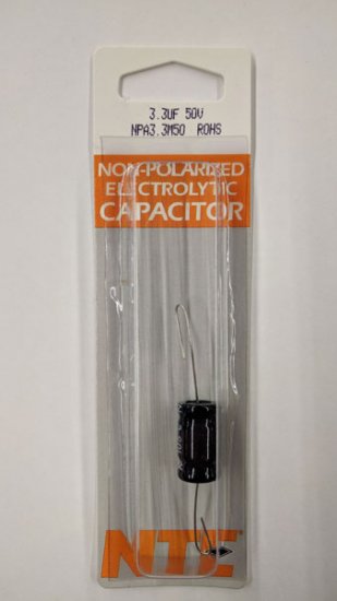 3.3uf 50V Non-Polar Axial Lead Electrolytic Capacitor