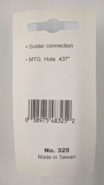 2.5mm/5.5mm Size "N" Coaxial Power Jack Panel Mount