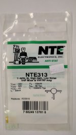 NTE313 T-NPN, Si, High Gain, Low Noise VHF Mixer & VHF/RF Amp