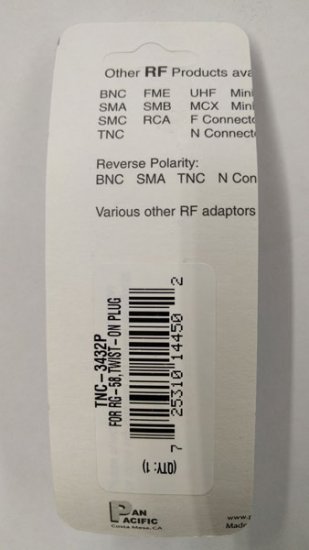 TNC Plug Twist-On RG-58/U