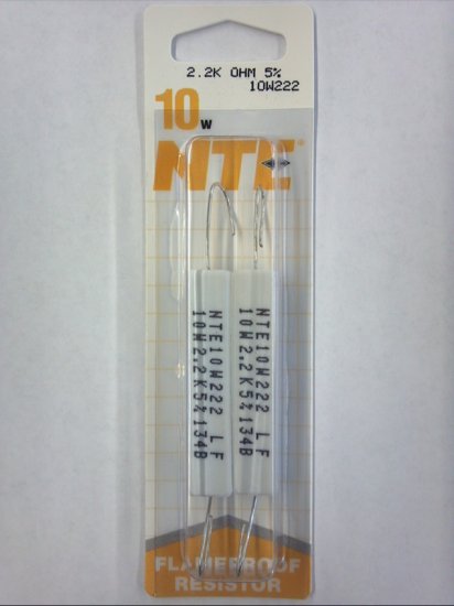 2.2K Ohm 10W Cerment Power Wirewound Resistor (2Pk) 5% Tolerance