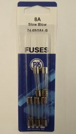 8 Amp (MDL) Glass Fuse (5Pk) Slow Blow 6x30mm