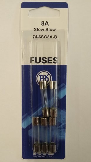 8 Amp (MDL) Glass Fuse (5Pk) Slow Blow 6x30mm